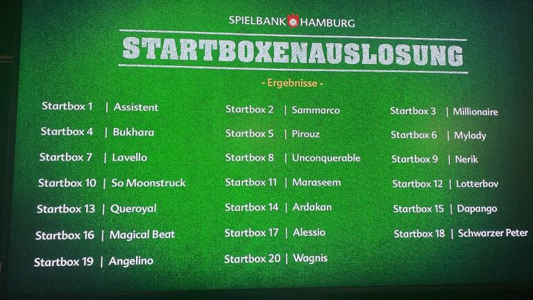 Derby-Boxen: Sammarco 2, So Moonstruck 10,Wagnis 20