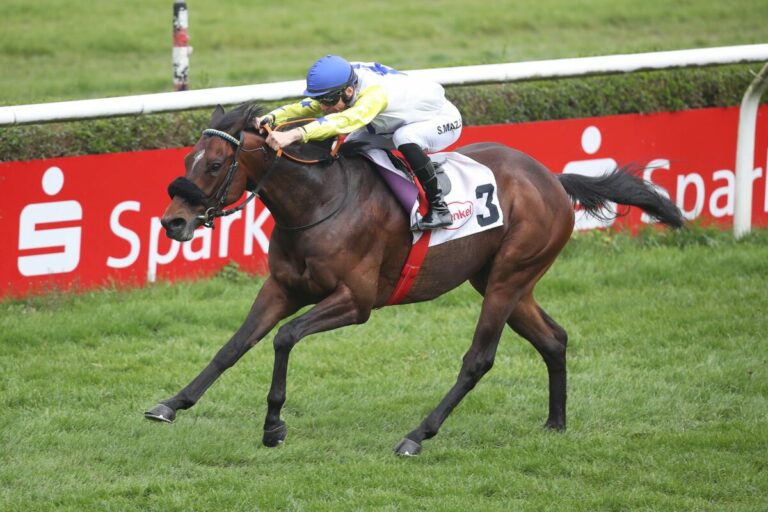 Rennpferd Night Star siegt unter Jockey Szczepan Mazur