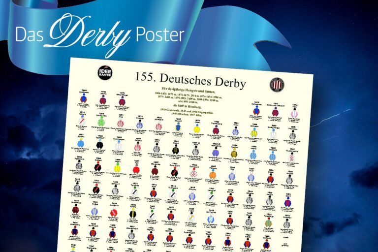 Neu aufgelegt: Das Poster mit Rennfarben aller Derbysieger
