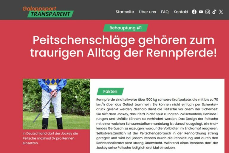 Neue Webseite: galoppsport-transparent.de soll aufklären