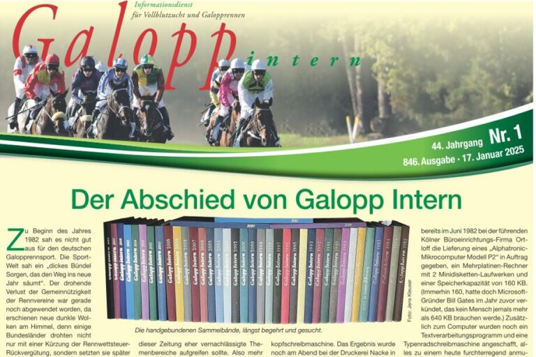 Die letzte Ausgabe von „Galopp Intern“ heute in der Sport-Welt