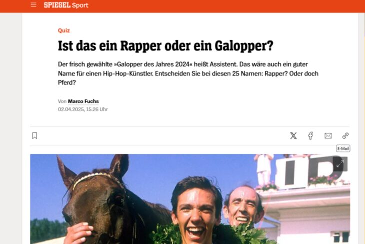 Bei Spiegel Online: Rapper oder Galopper des Jahres?