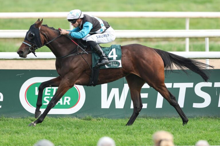 Saralina mit Scheuklappen zum ersten Sieg