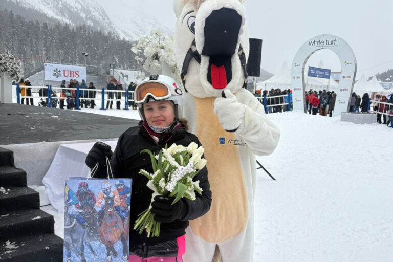 Luisa Keller nach dem Sieg in St. Moritz