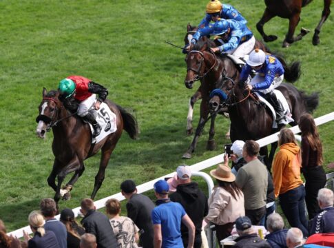 Riesenaußenseiter Dardanos im Derby vor der Liberty Racing-Armada Dardanos siegt unter Wladimir Panov im IDDE 157. Deutsches Derby - Gr. 1