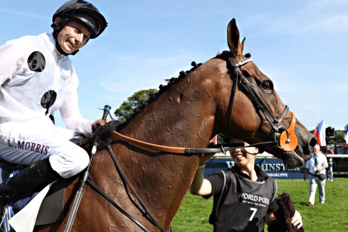 Tiffany nach dem Gruppe I-Sieg in Hoppegarten