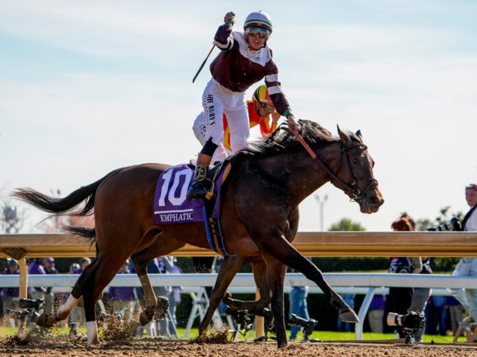 Emphatic und Tyler Gaffalione (Tere Poplin/Eclipse Sportswire/Breeders' Cup)