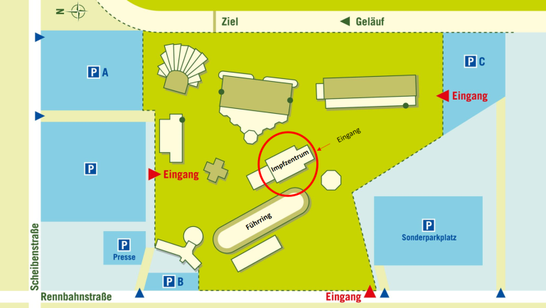 Impfaktion auf Kölner Rennbahn am Renntag