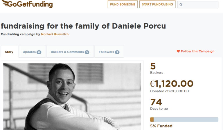 Spendenaktion für Daniele Porcus Familie