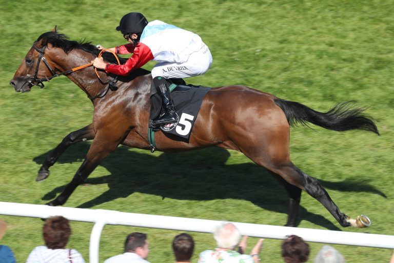 Schabau bei seinem Sieg im Auktionsrennen 2018