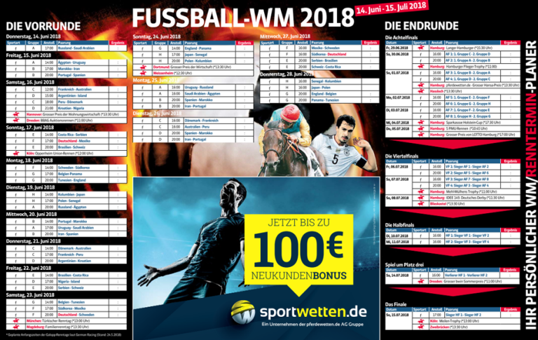 Kombinierter WM-Galopp-Planer in der SW